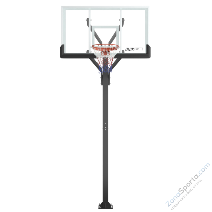 Баскетбольная стойка стационарная UNIX Line B-Stand-PC 72x42 R45 H230-305 см BSTSSTPR305_72PCBK