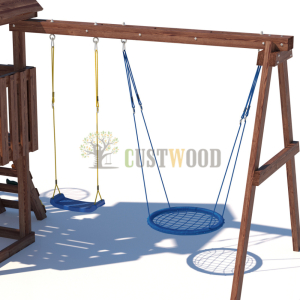 Детская деревянная игровая площадка для улицы дачи CustWood Junior Color JC9 с большой горкой 2,2 метра