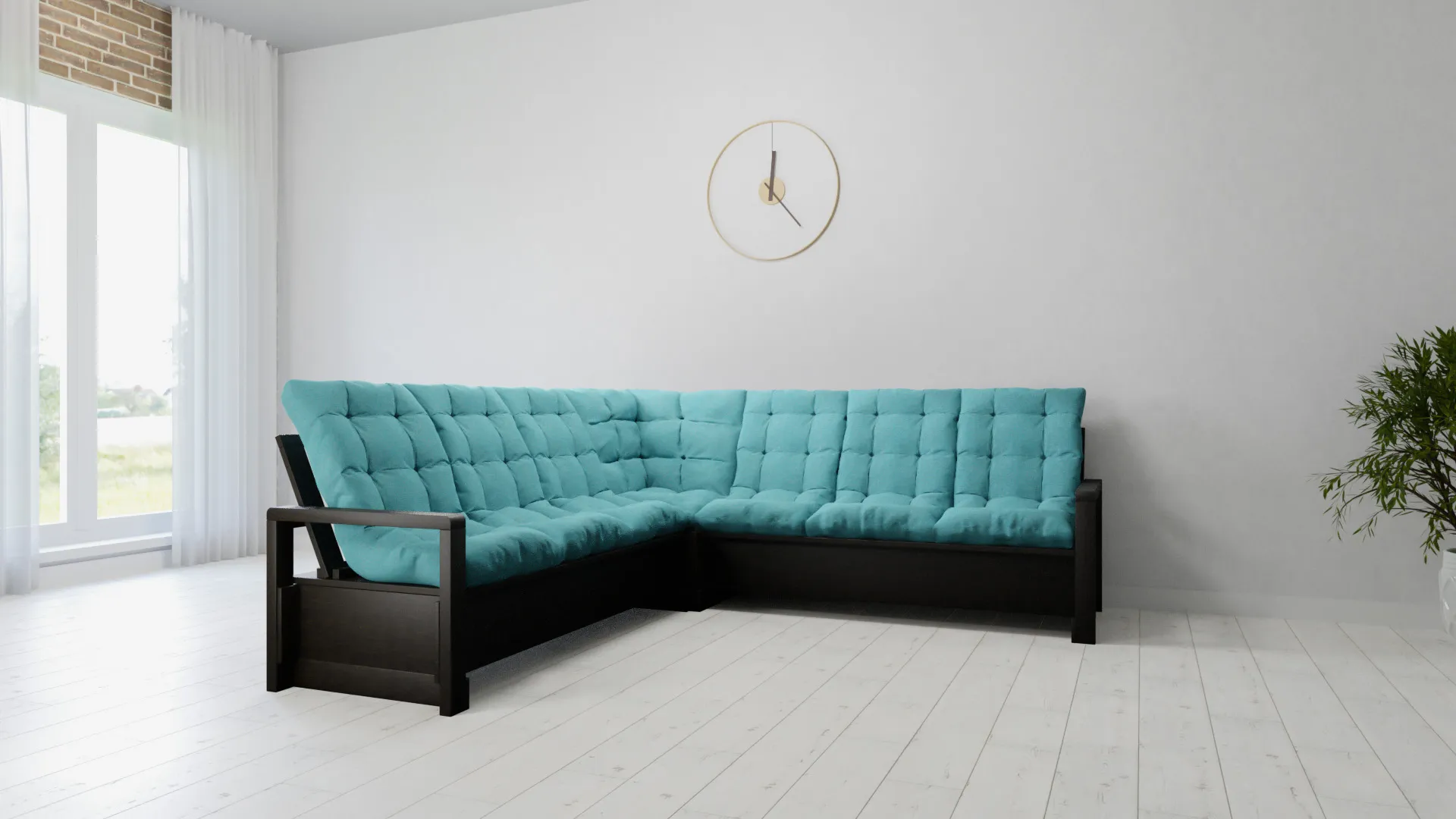 Диван деревянный угловой Savushka