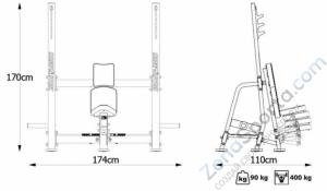 Вертикальная скамья для жима Marbo Sport MP-L209