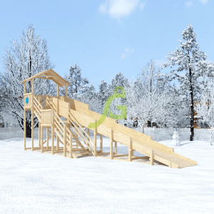 Зимняя горка IgraGrad Snow Fox (Домик) скат 10 м без окраски