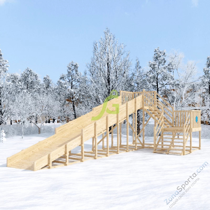 Зимняя горка IgraGrad Snow Fox скат 10 м (мод. 2) без окраски